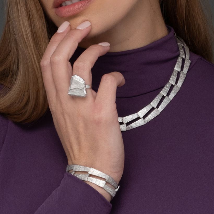 Δαχτυλίδι Terra από επιροδιωμένο ασήμι 925° Εικόνα 2