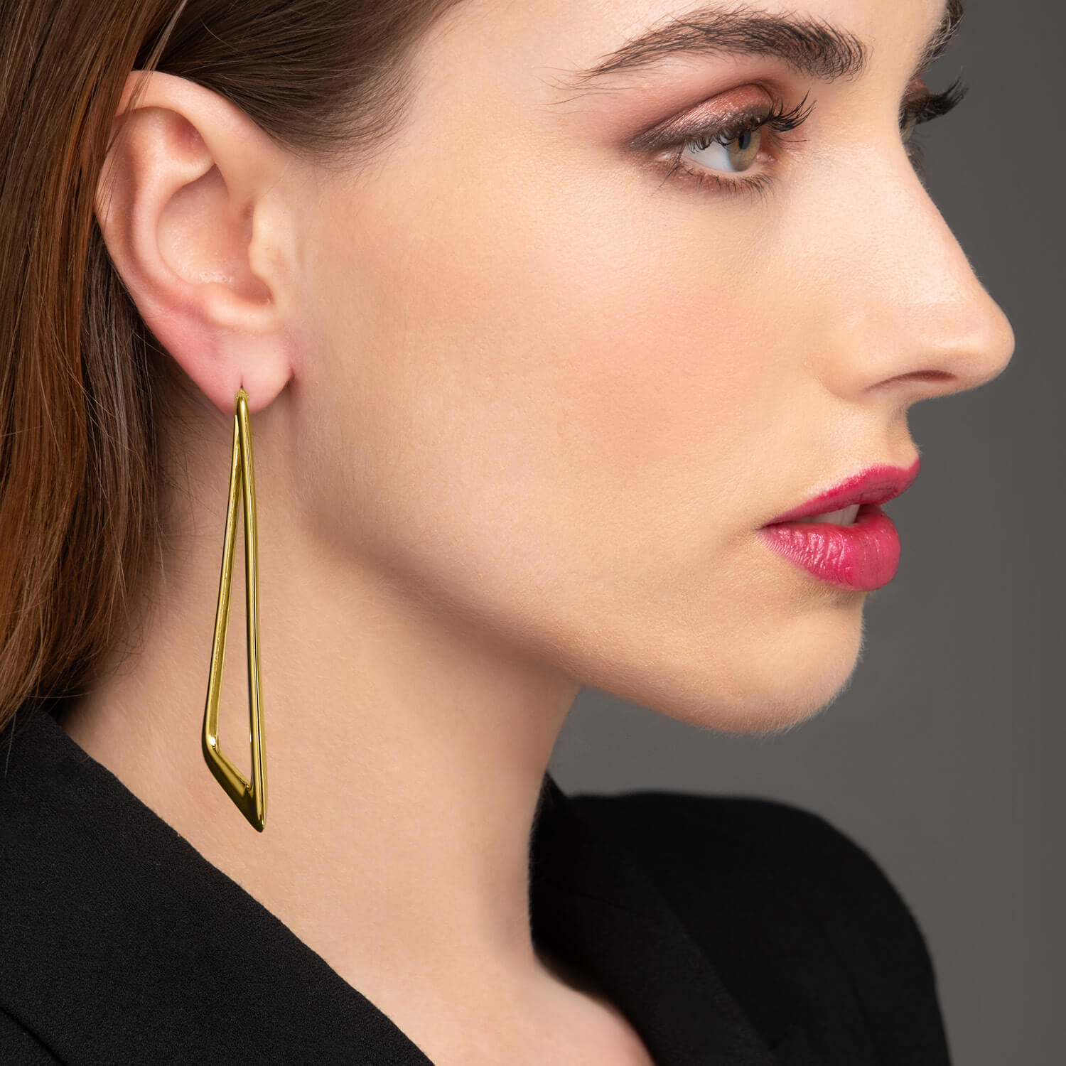 Σκουλαρίκια κρίκοι Reflections από επιχρυσωμένο ασήμι 925° Εικόνα 2