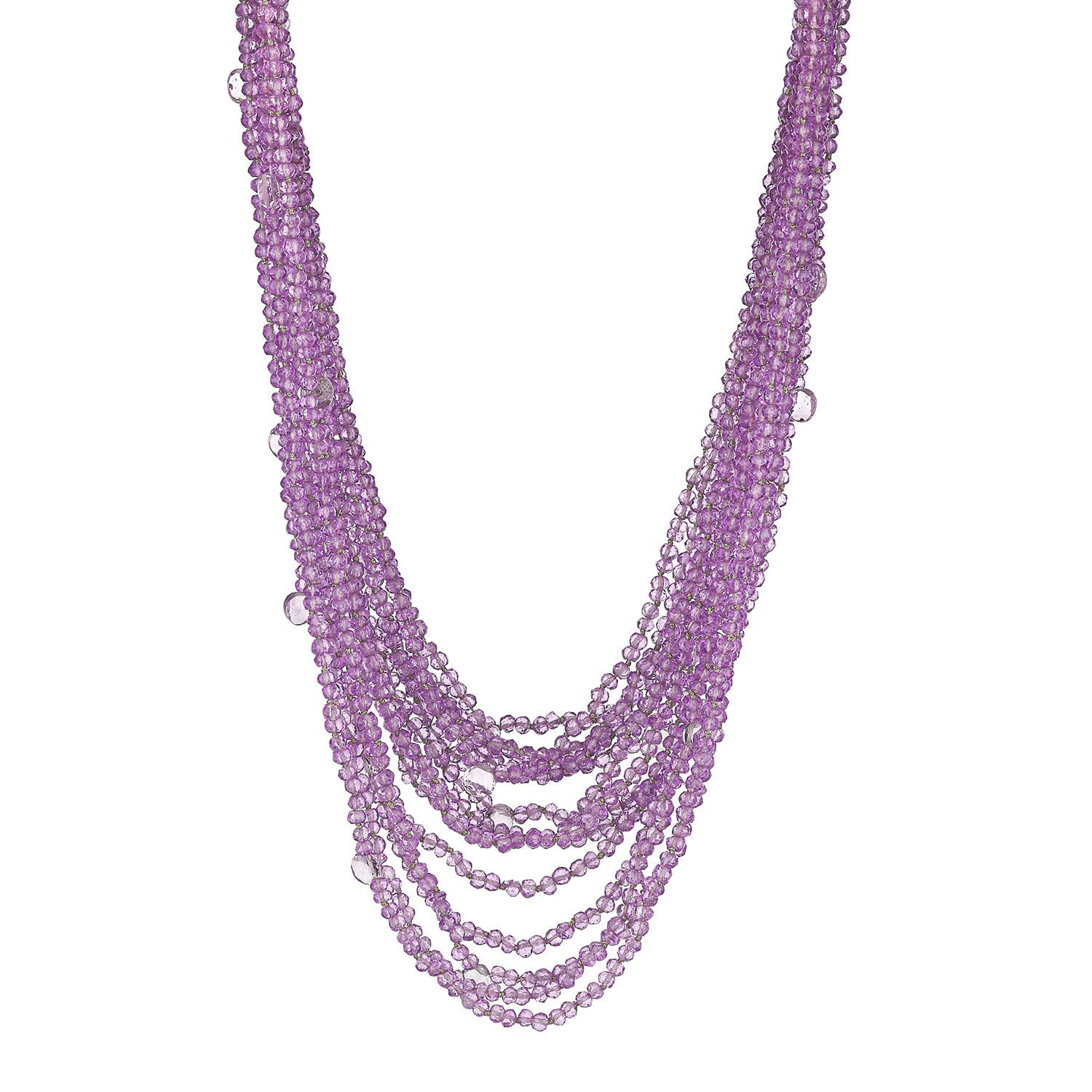 Κολιέ Rio από ροζ αμέθυστο με επιχρυσωμένο ασήμι 925° Εικόνα 1