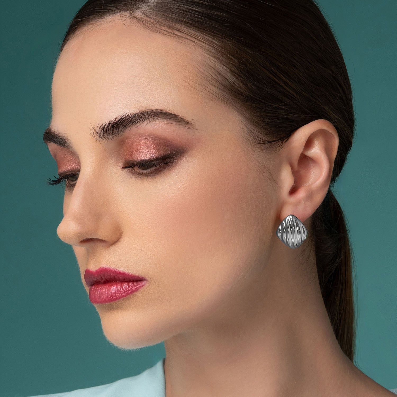 Σκουλαρίκια Reflections από επιροδιωμένο ασήμι 925° Εικόνα 2