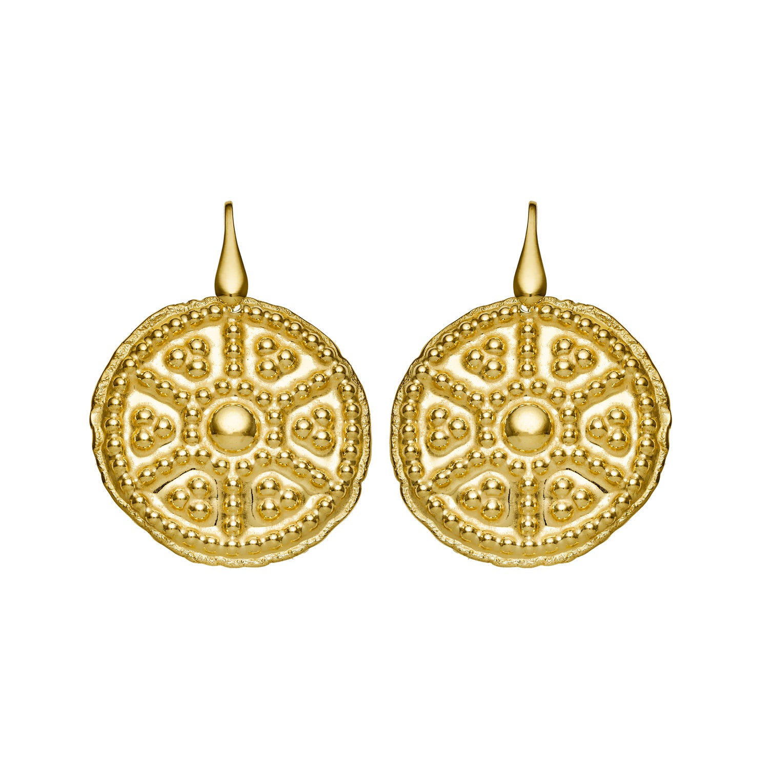 Σκουλαρίκια Ancient από επιχρυσωμένο ασήμι 925° Εικόνα 1