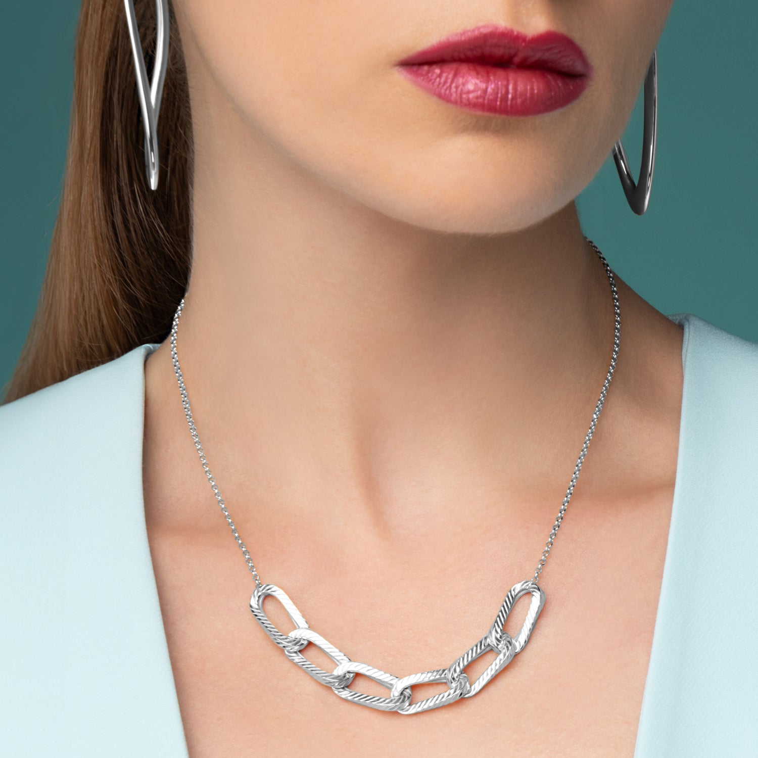 Κολιέ Skin από επιροδιωμένο ασήμι 925° Εικόνα 2