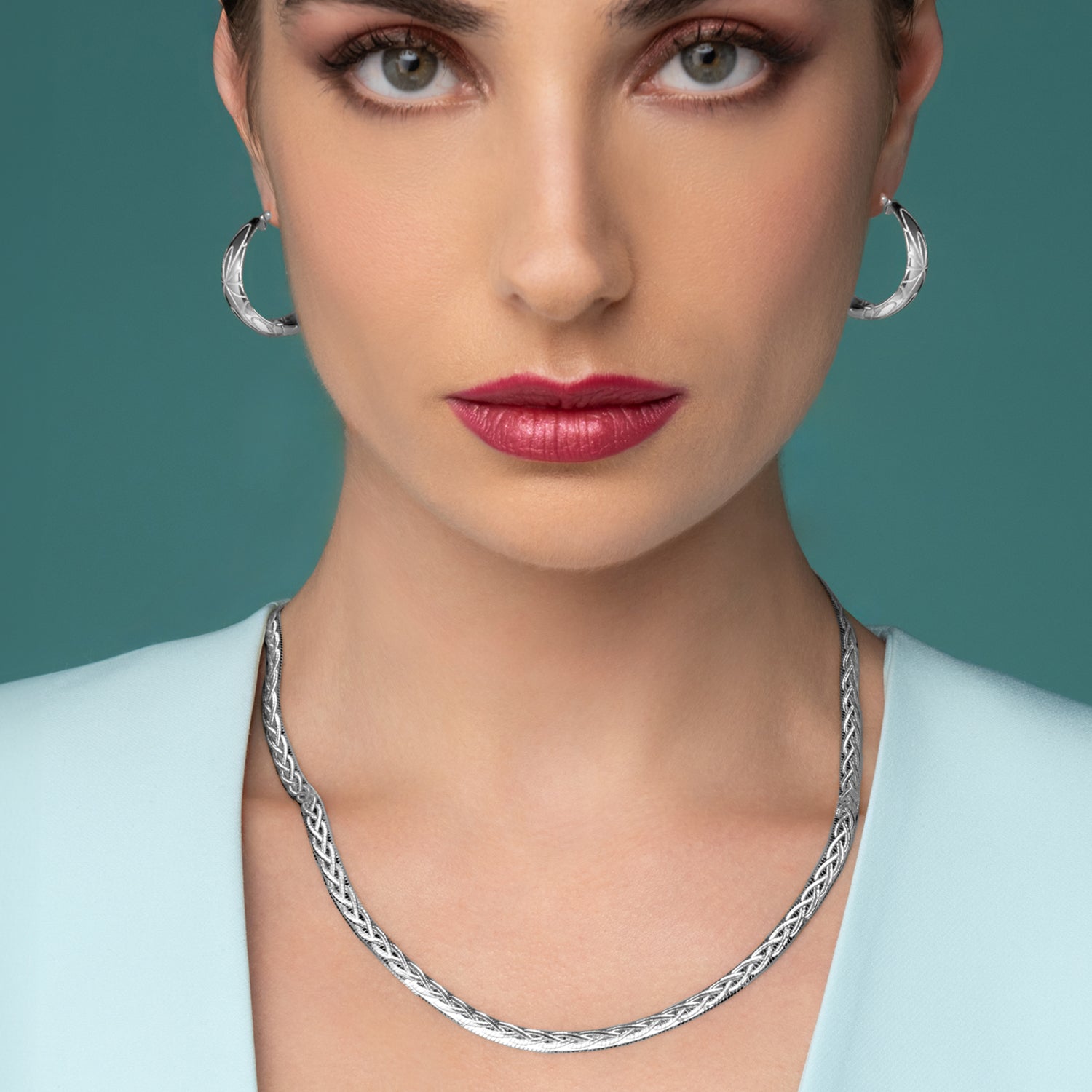 Σκουλαρίκια κρίκοι Reflections από ασήμι 925° Εικόνα 3