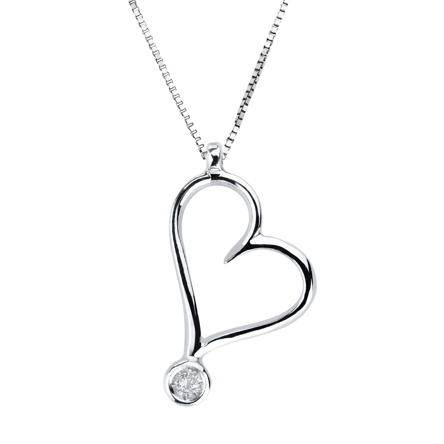 Κολιέ Diamonds από λευκό χρυσό 18Κ με διαμάντι μπριγιάν. Εικόνα 1