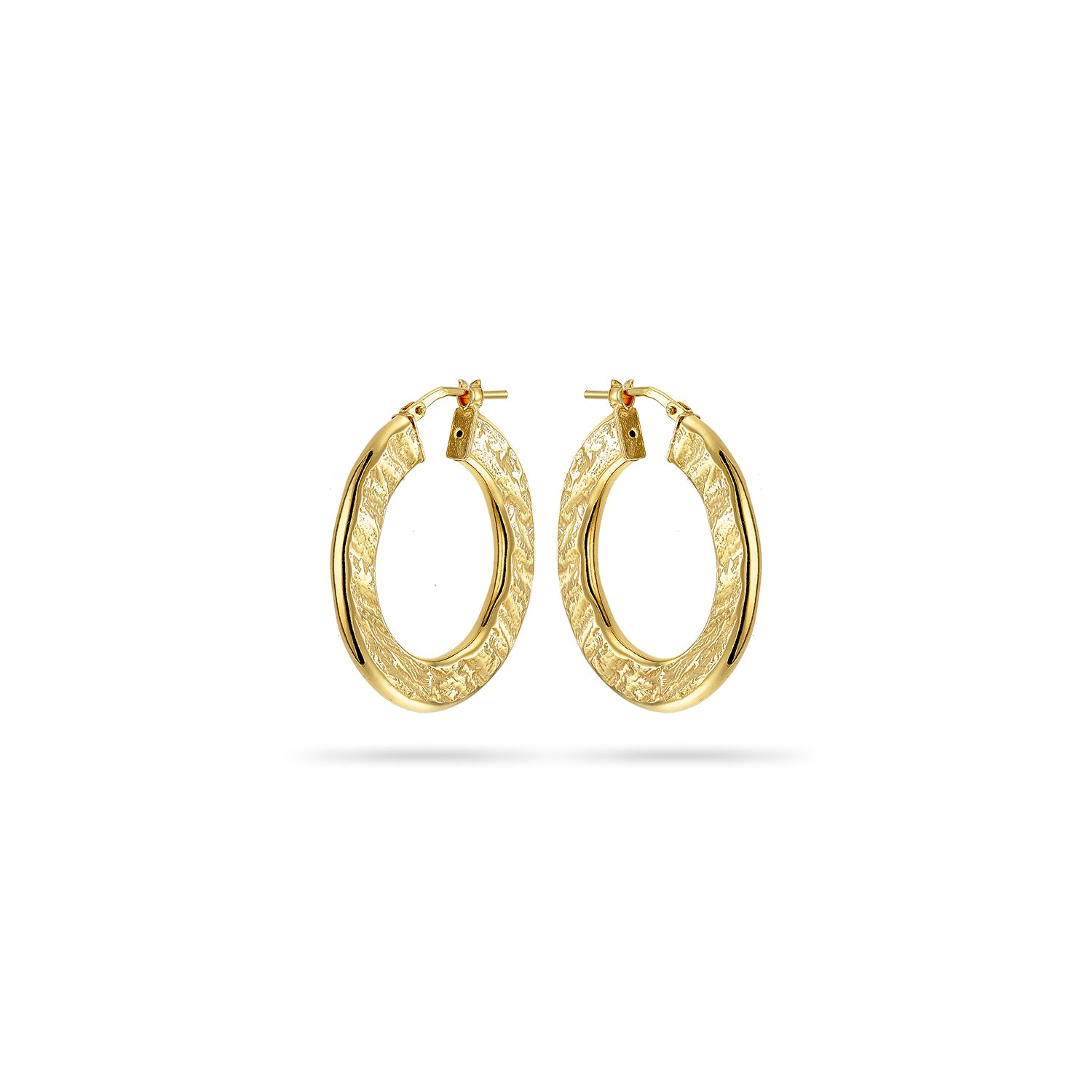 Σκουλαρίκια κρίκοι Reflections από επιχρυσωμένο ασήμι 925° Εικόνα 1