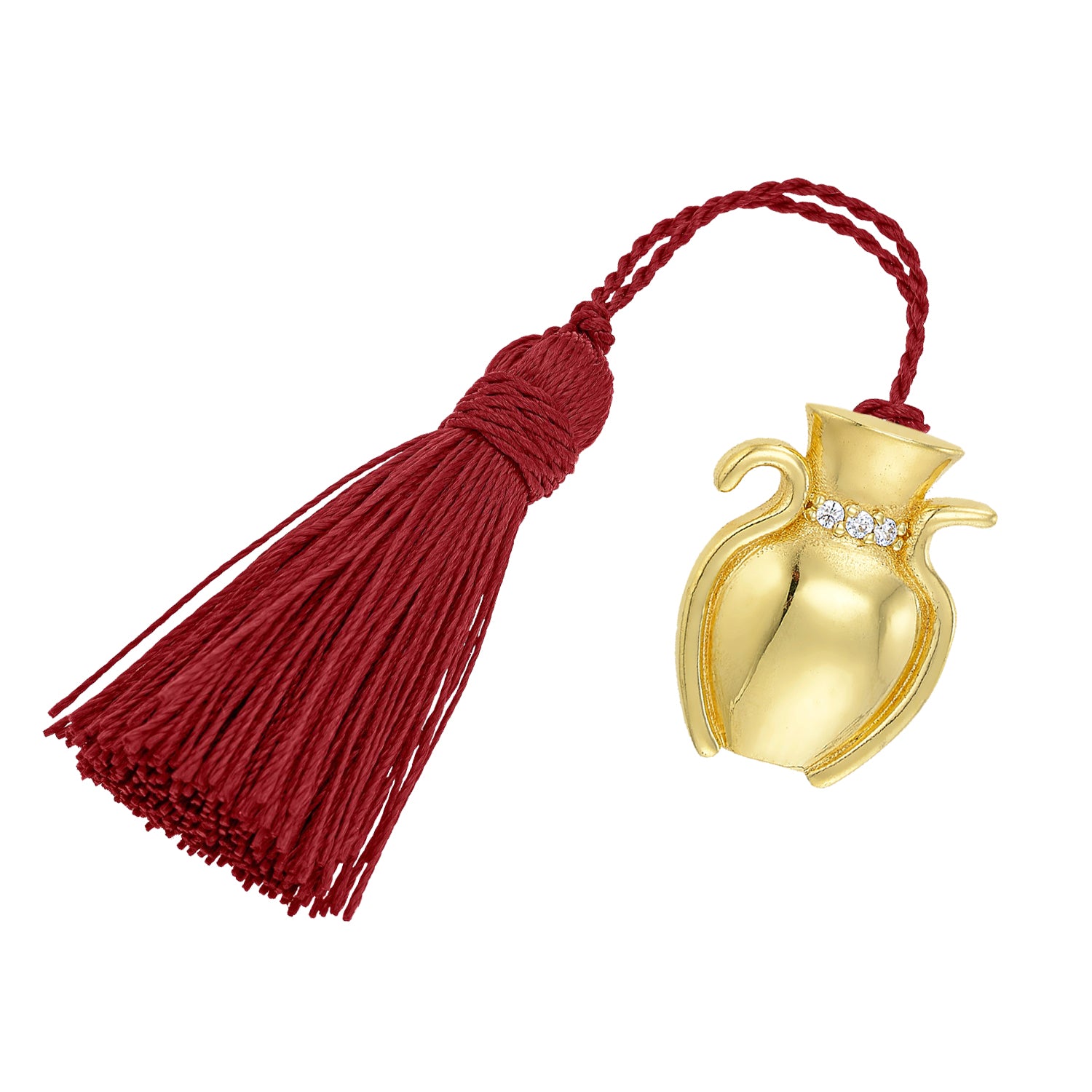 Επιτραπέζιο Γούρι Amphora από επιχρυσωμένο ασήμι 925° με ζιργκόν και μεταξωτή φούντα. Εικόνα 1