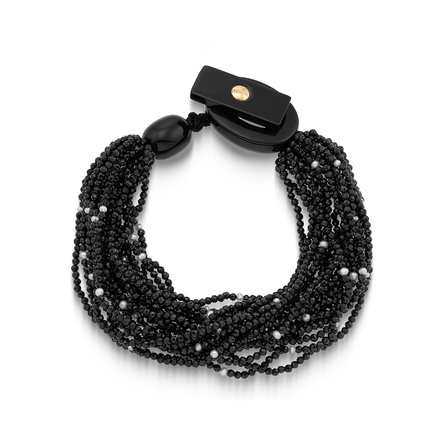Βραχιόλι Rio από μαύρο σπινέλιο και freshwater pearl Εικόνα 1