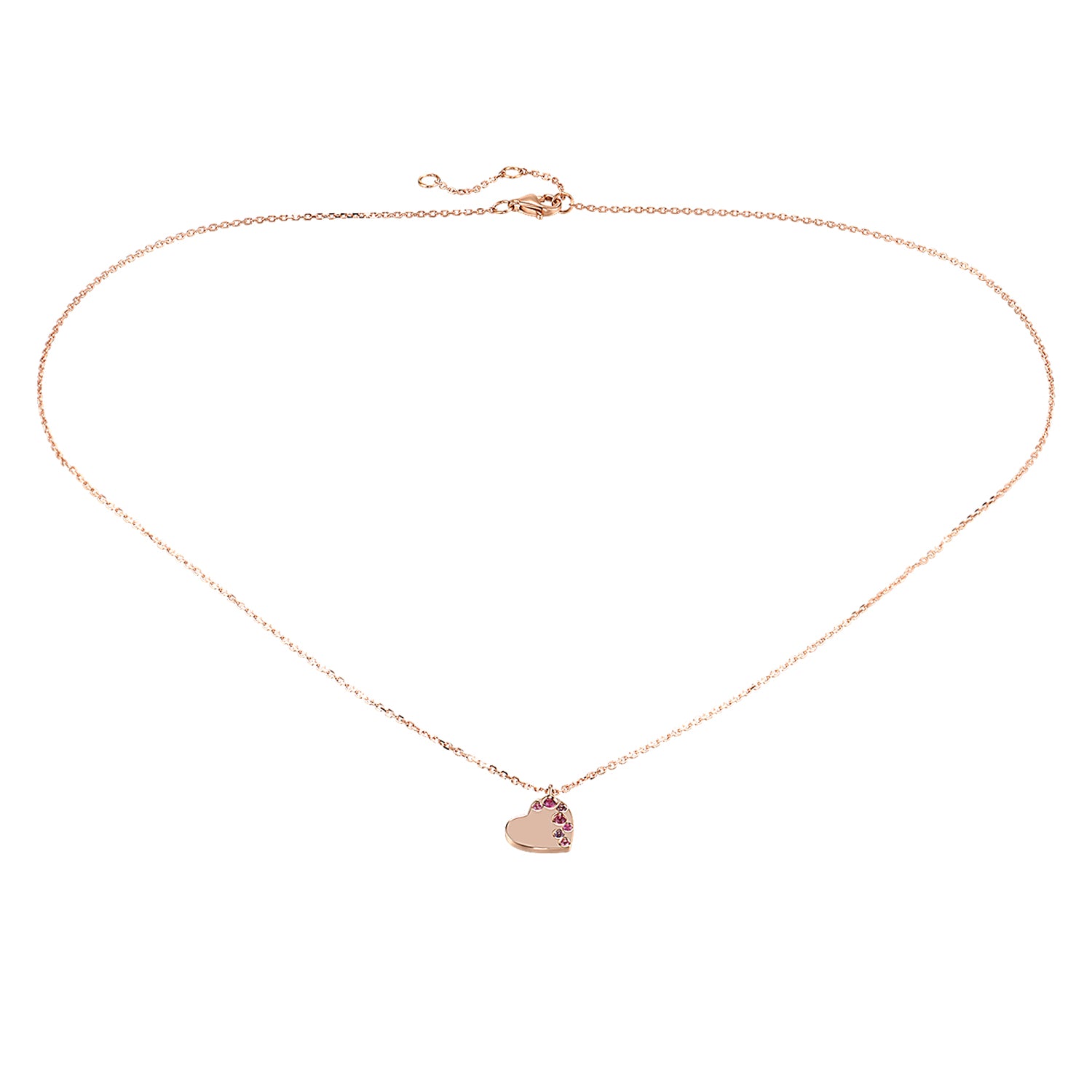 Κολιέ Secret Garden από χρυσό 14K με ροζ ζαφείρια, ρουμπίνι, αμέθυστο Εικόνα 2