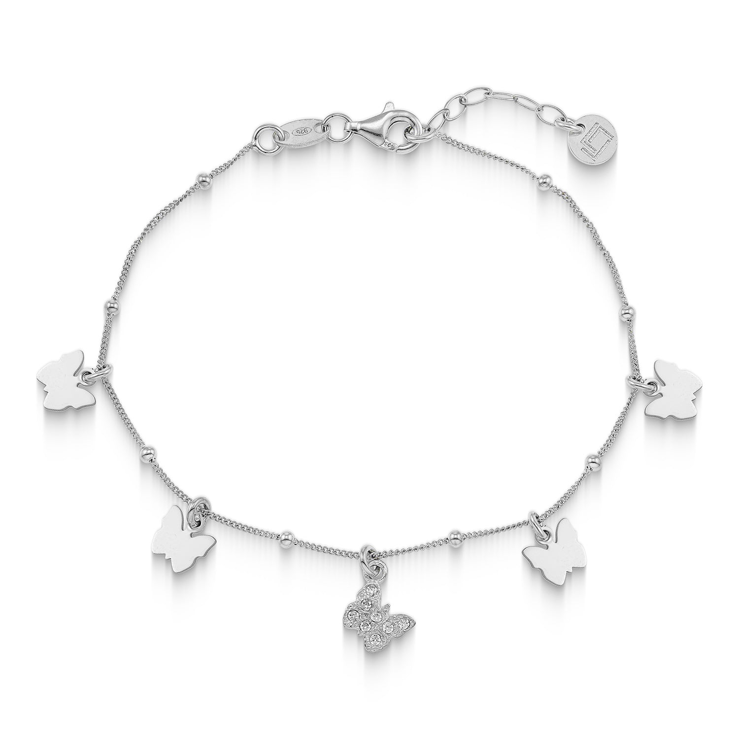 Βραχιόλι Symbols Πεταλούδα από επιροδιωμένοσήμι 925° με ζιργκόν Εικόνα 1