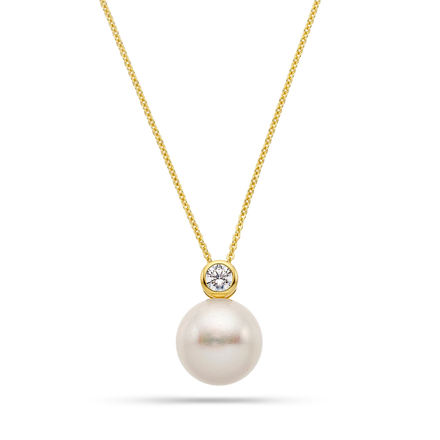 Κολιέ Pearls από επιχρυσωμένο ασήμι 925° με freshwater pearl και ζιργκόν Εικόνα 1
