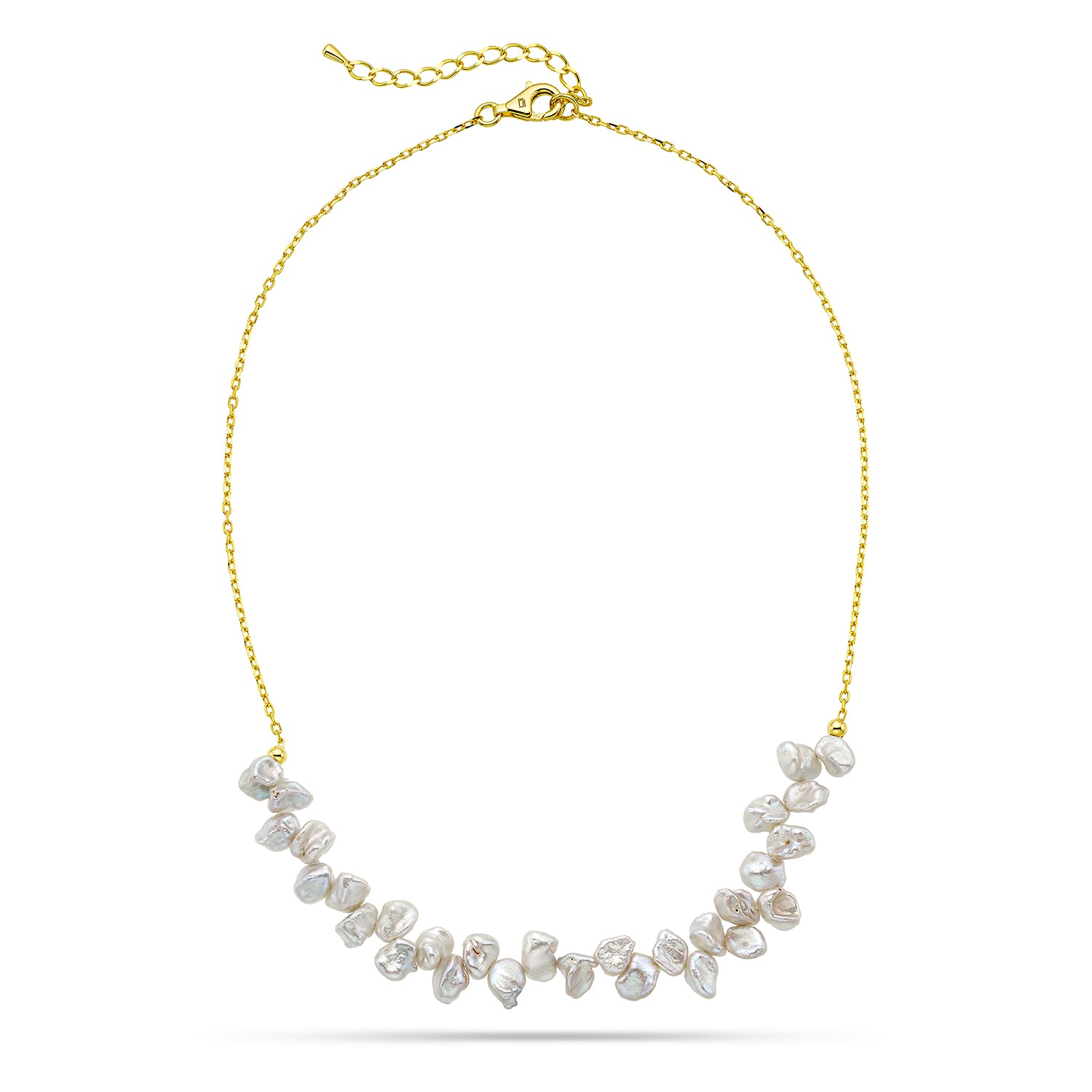 Κολιέ Pearls από επιχρυσωμένο ασήμι 925° με μαργαριτάρια μπαρόκ Εικόνα 1