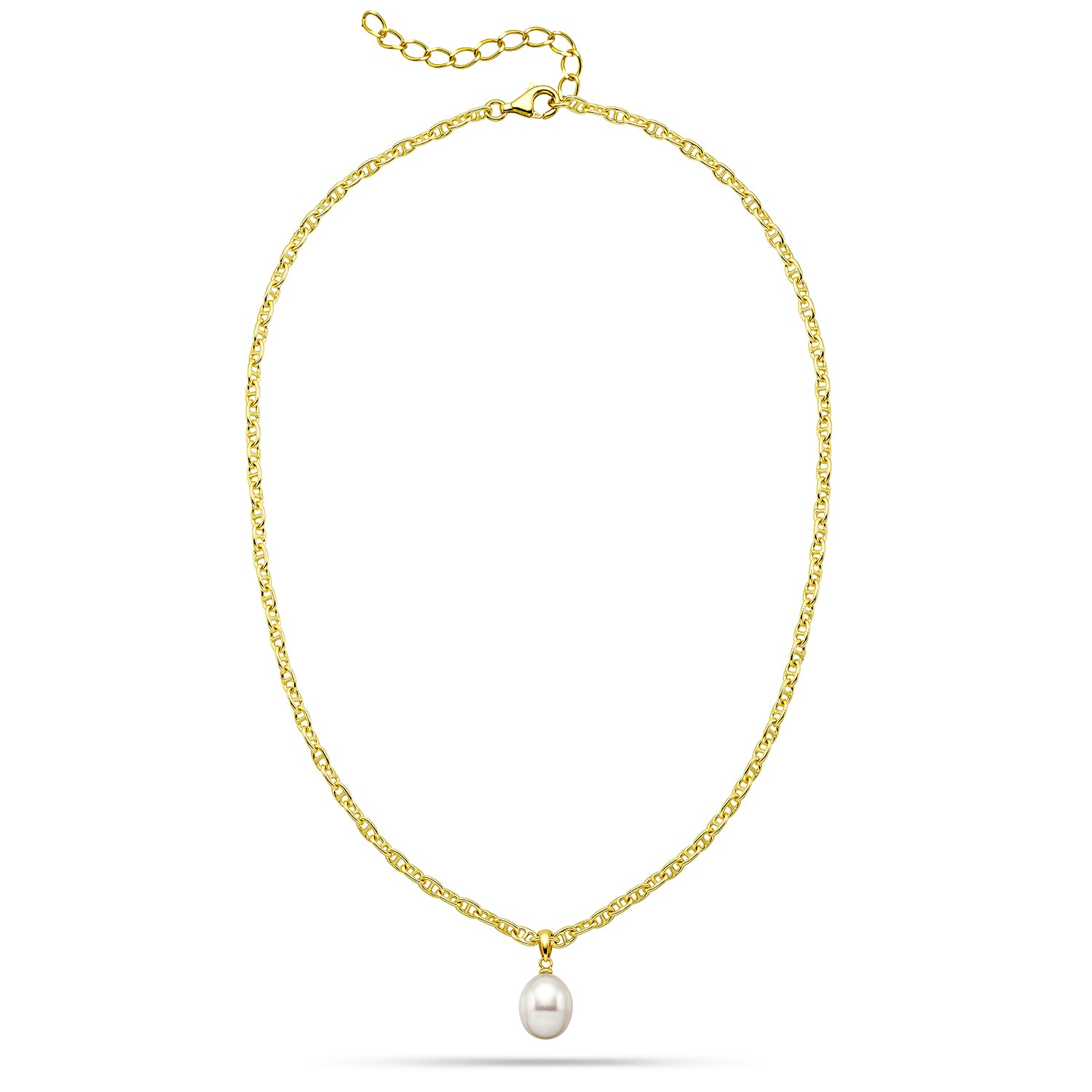 Κολιέ Pearls από επιχρυσωμένο ασήμι 925° με freshwater pearl Εικόνα 1