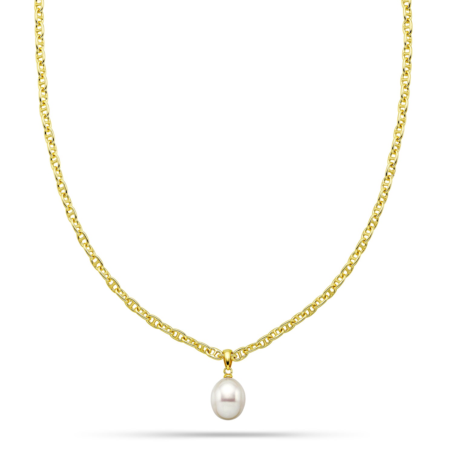 Κολιέ Pearls από επιχρυσωμένο ασήμι 925° με freshwater pearl Εικόνα 2