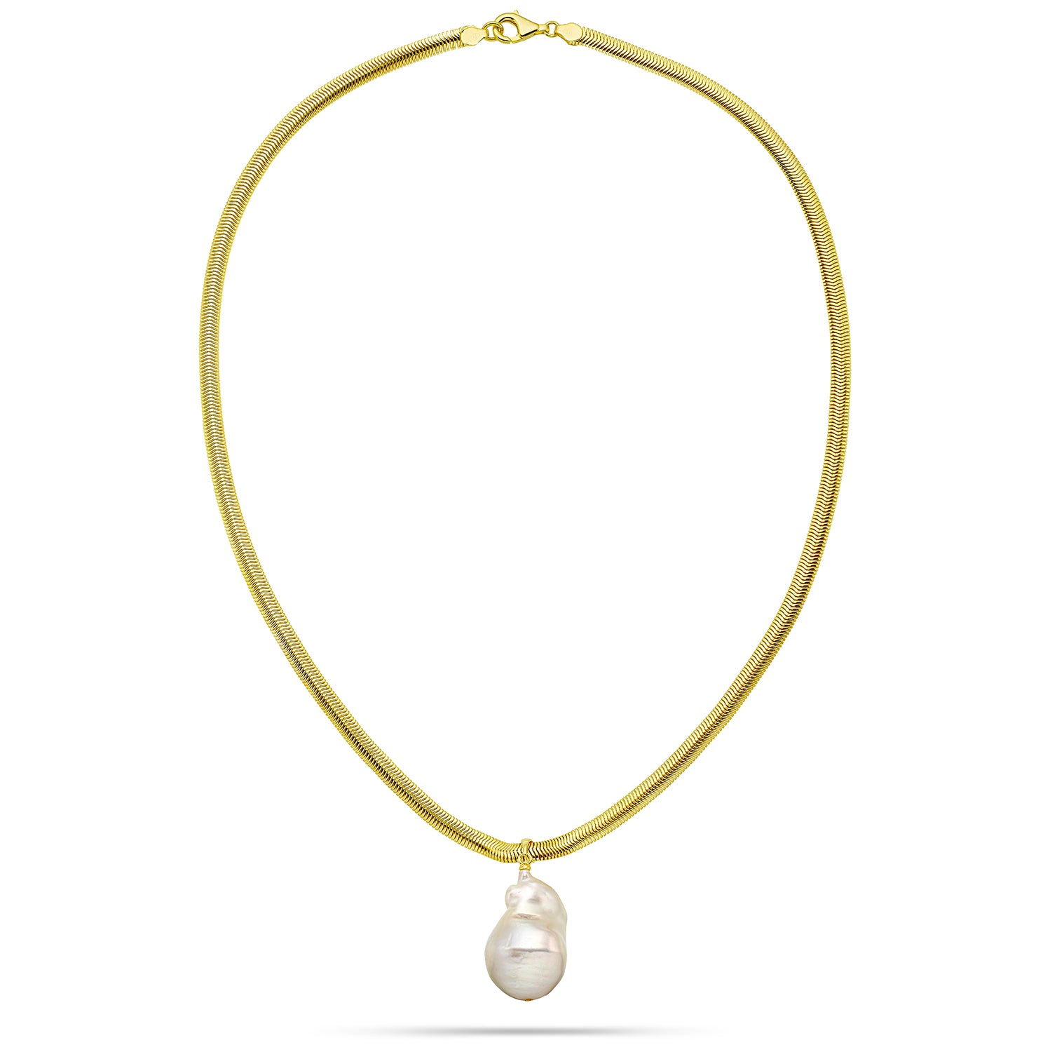 Κολιέ Pearls από επιχρυσωμένο ασήμι 925° με μπαρόκ μαργαριτάρι Εικόνα 1