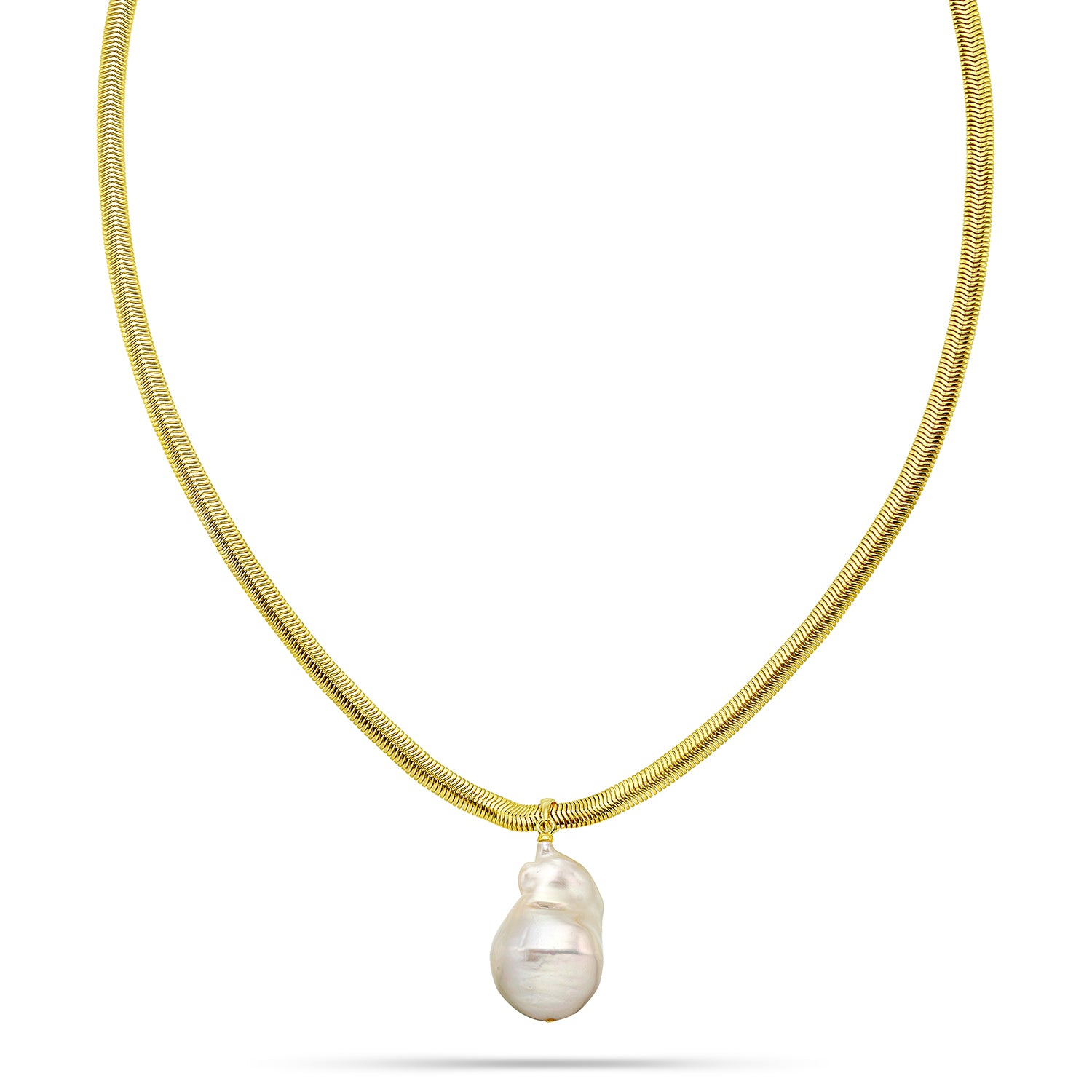 Κολιέ Pearls από επιχρυσωμένο ασήμι 925° με μπαρόκ μαργαριτάρι Εικόνα 2