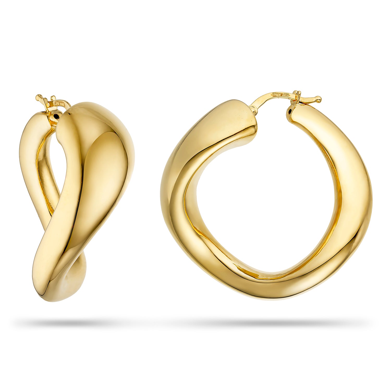 Σκουλαρίκια κρίκοι Reflections από επιχρυσωμένο ασήμι 925° Εικόνα 1