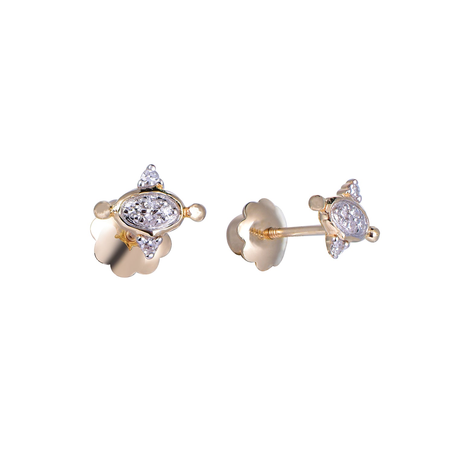 Σκουλαρίκια Diamonds από χρυσό 14K με διαμάντια μπριγιάν Εικόνα 1