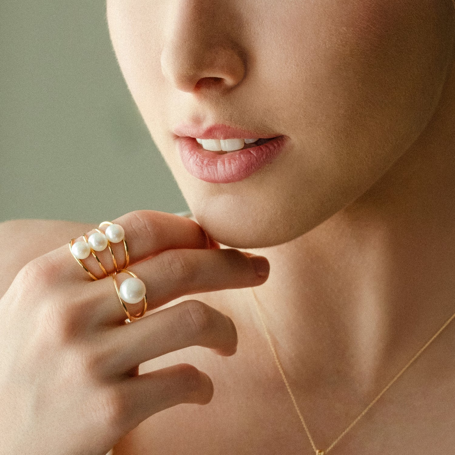 Δαχτυλίδι Pearls από χρυσό 18Κ με freshwater pearls Εικόνα 2