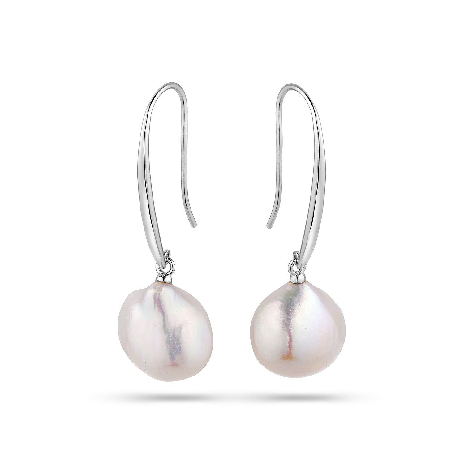 Σκουλαρίκια Pearls από επιροδιωμένο ασήμι 925° με freshwater pearls Εικόνα 1
