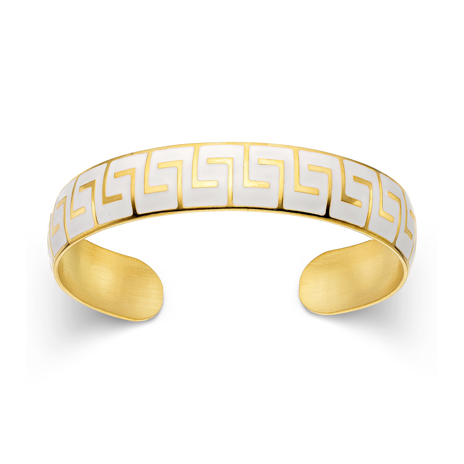 Βραχιόλι Pop σταθερό από επιχρυσωμένο ασήμι 925° και λευκό σμάλτο