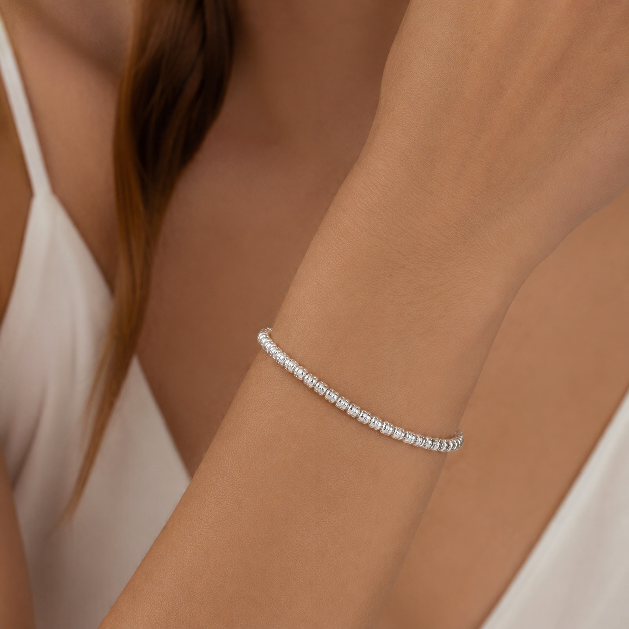 Βραχιόλι Skin από επιροδιωμένο ασήμι 925°