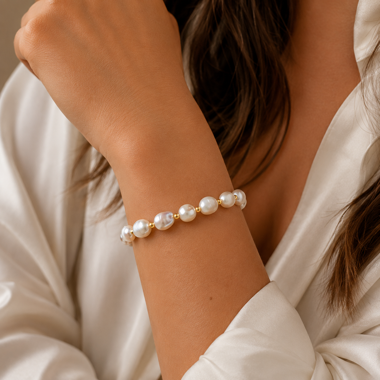 Βραχιόλι Pearls από χρυσό 14K με freshwater pearls