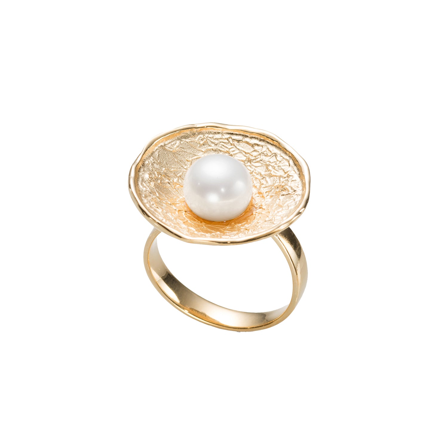 Δαχτυλίδι Terra από επιχρυσωμένο ασήμι 925° με freshwater pearl