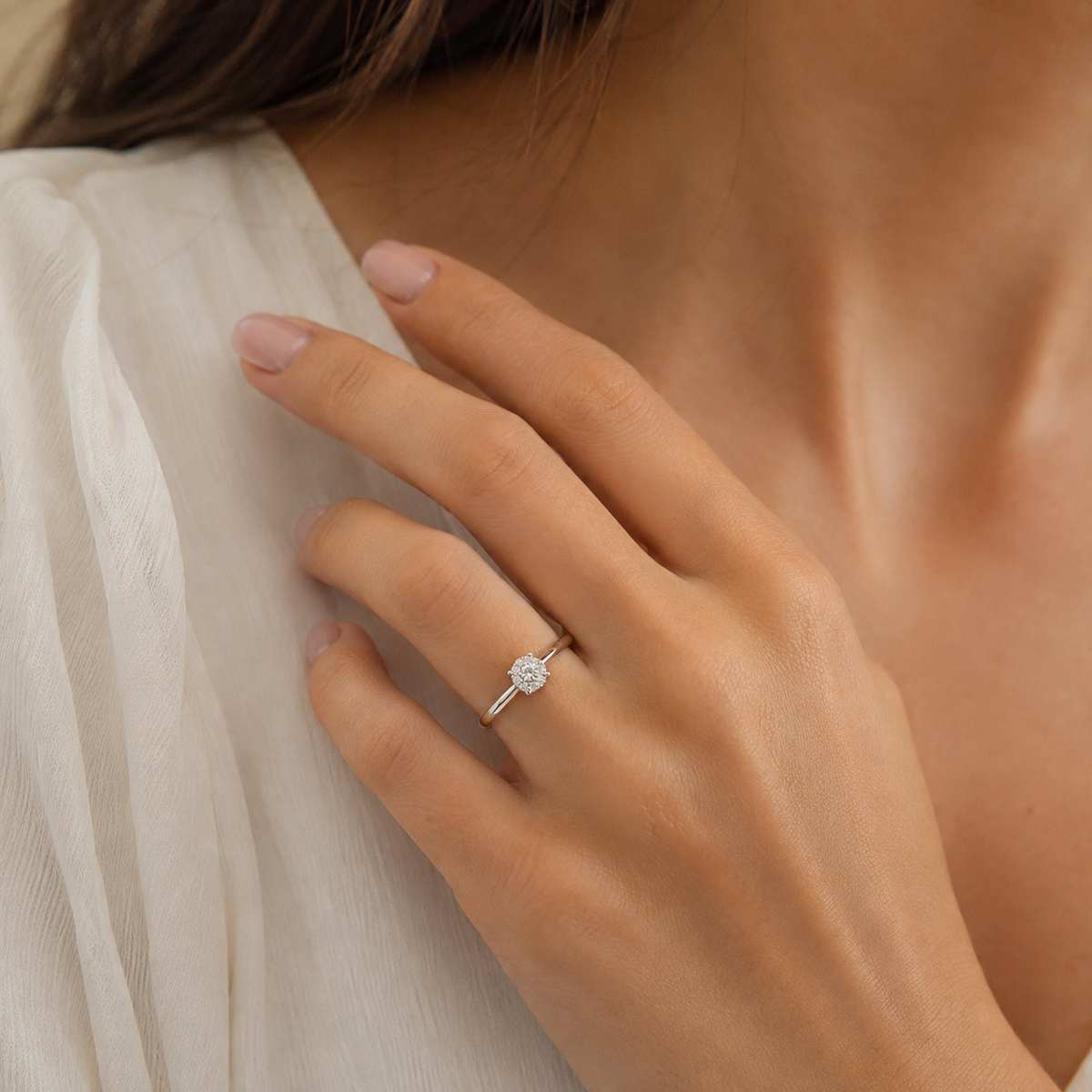 Δαχτυλίδι Diamonds από λευκό χρυσό 18K και διαμάντια μπριγιάν.