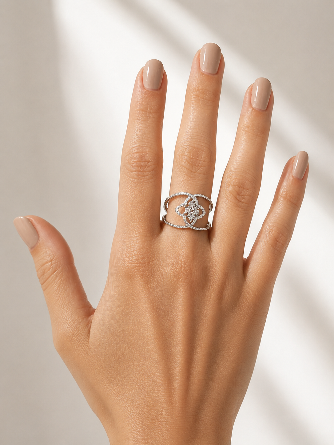 Δαχτυλίδι Fancy Diamonds από λευκό χρυσό 14K και διαμάντια