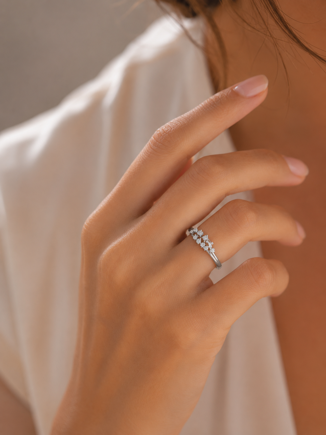 Δαχτυλίδι Fancy Diamonds από λευκό χρυσό 14K και διαμάντια