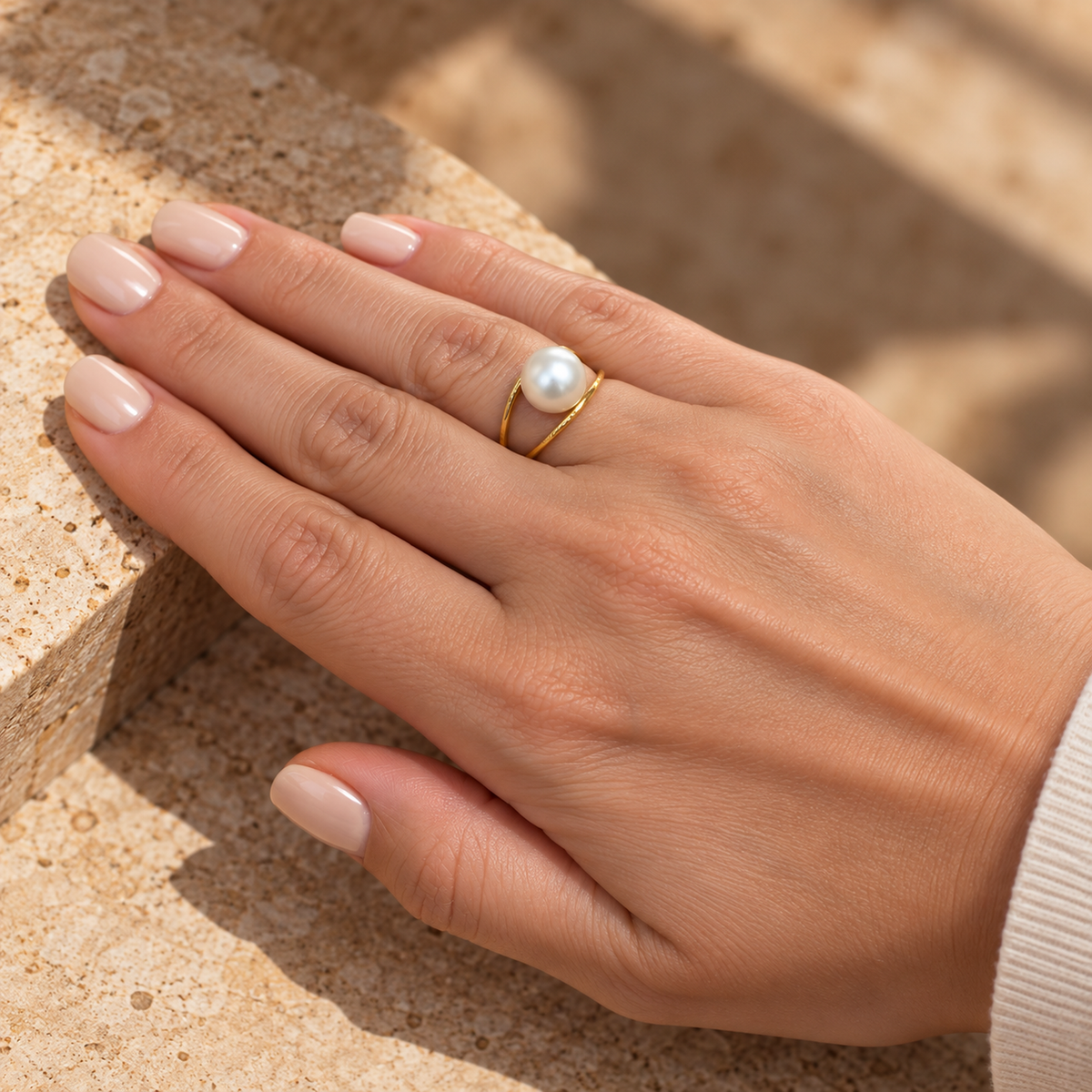 Δαχτυλίδι Pearls από χρυσό 18K με freshwater pearl