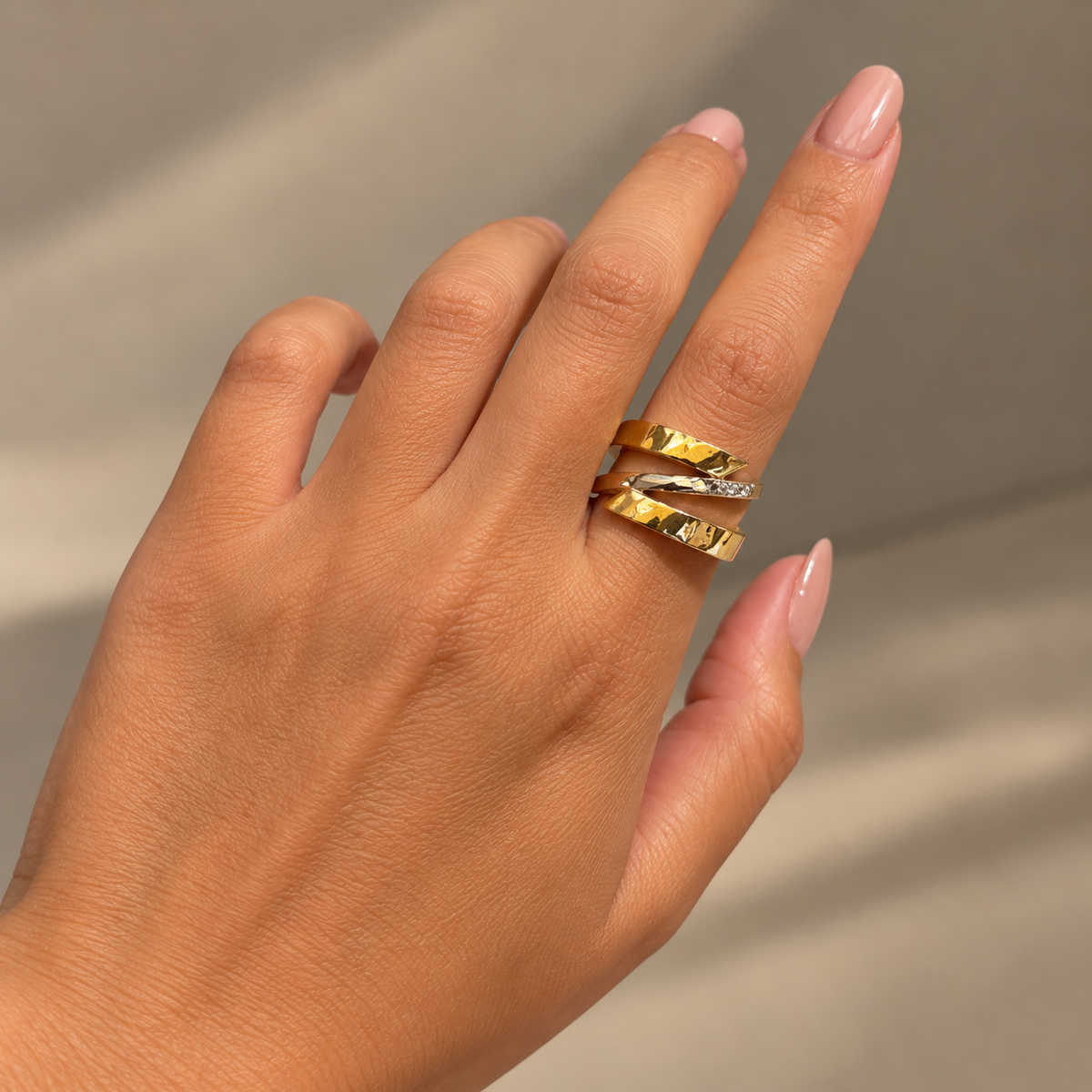 Δαχτυλίδι Aurum από χρυσό και λευκό χρυσό 18K