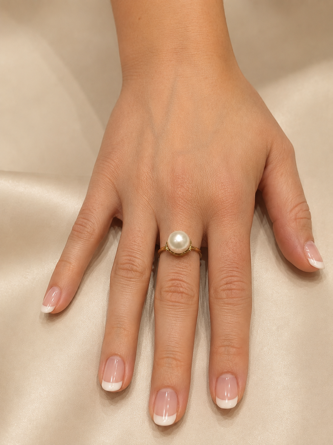 Δαχτυλίδι Pearls από χρυσό 14K με freshwater pearl και διαμάντια μπριγιάν