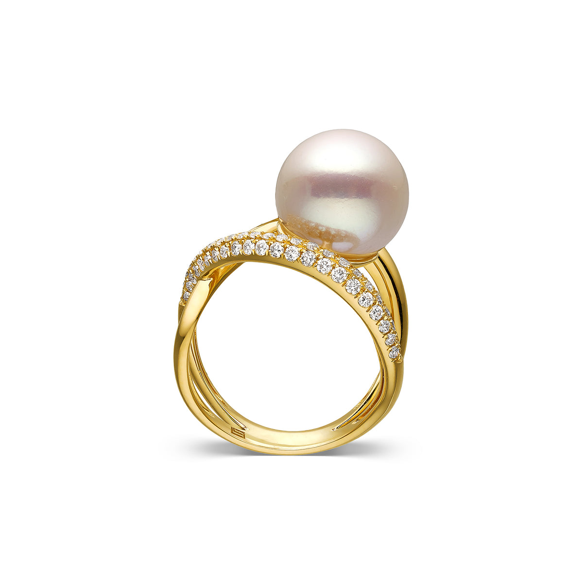 Δαχτυλίδι Pearls από λευκό χρυσό 18K με Ming freshwater pearl και διαμάντια μπριγιάν