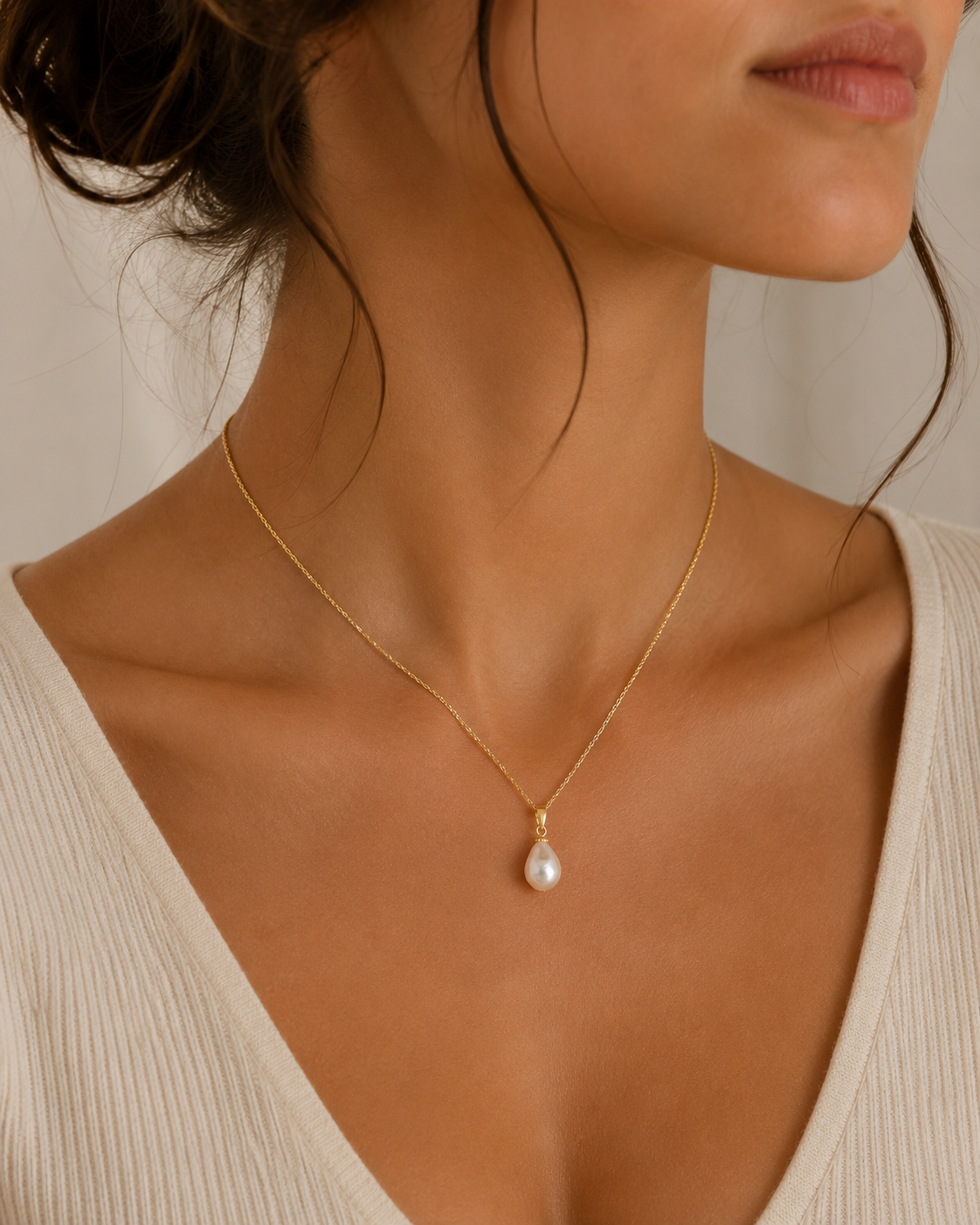 Κολιέ Pearls από επιχρυσωμένο ασήμι 925° με freshwater pearl