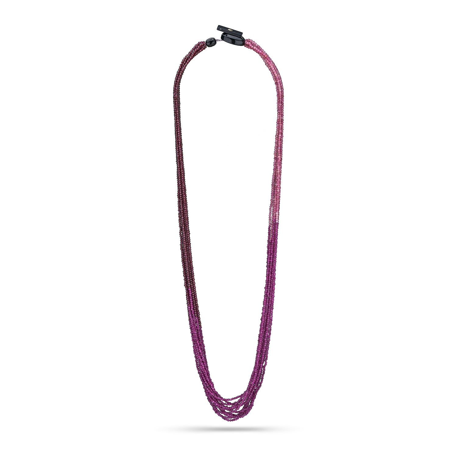 Κολιέ Rio απο αμέθυστο,καφέ ζιργκόν,γρανάδα και βακελίτη