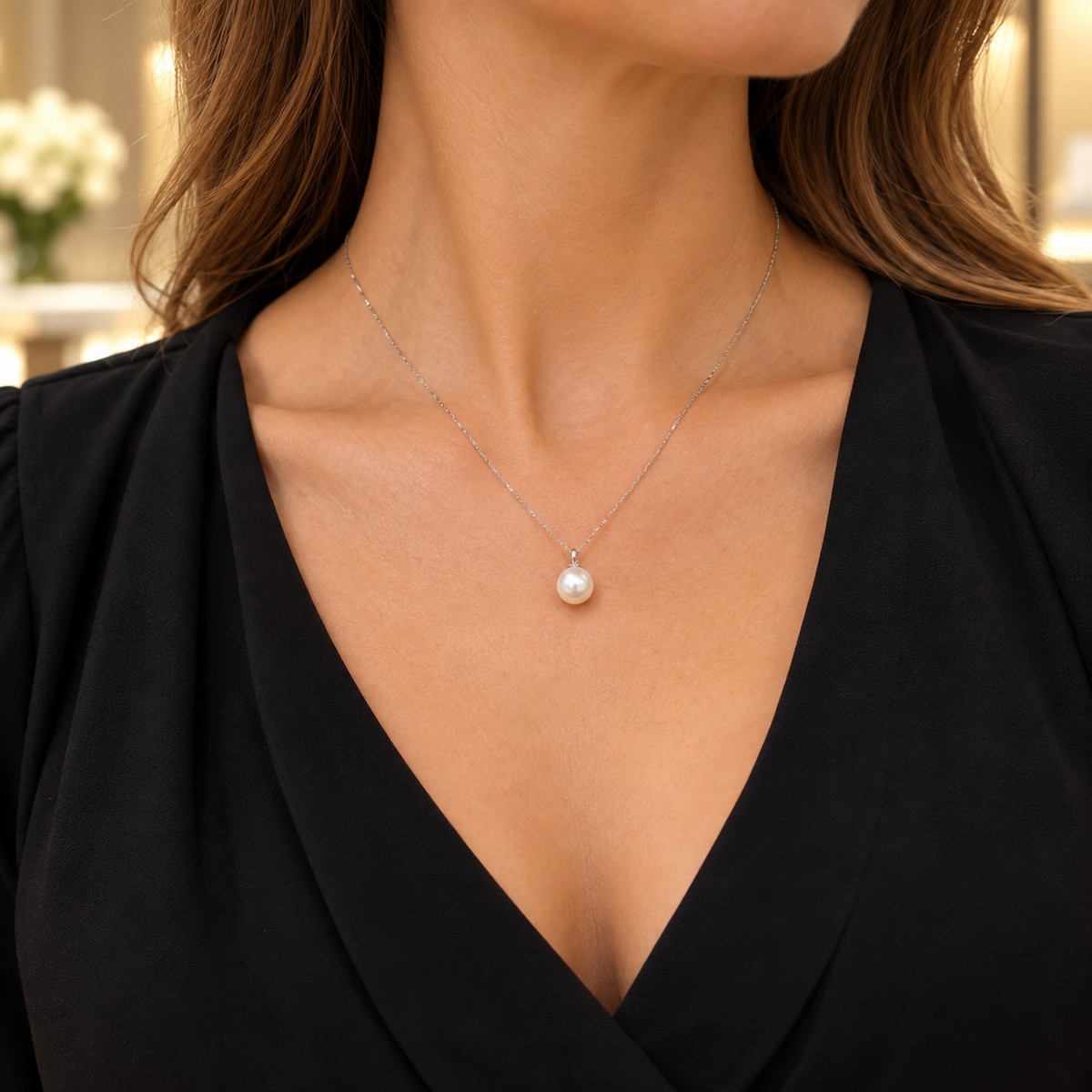Κολιέ Pearls από λευκό χρυσό 18K με freshwater pearl