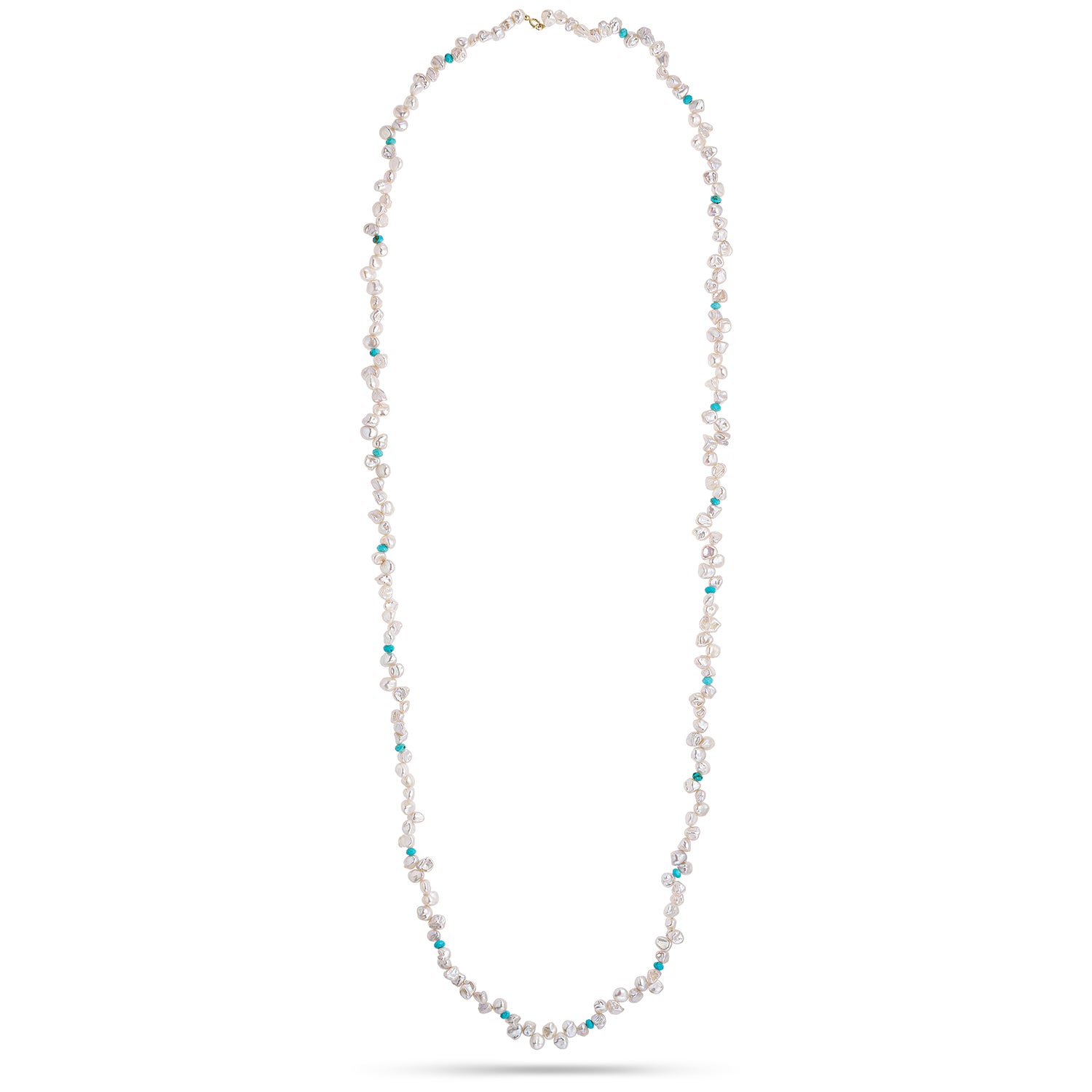 Κολιέ Pearls από χρυσό 14K με freshwater pearls και τιρκουάζ