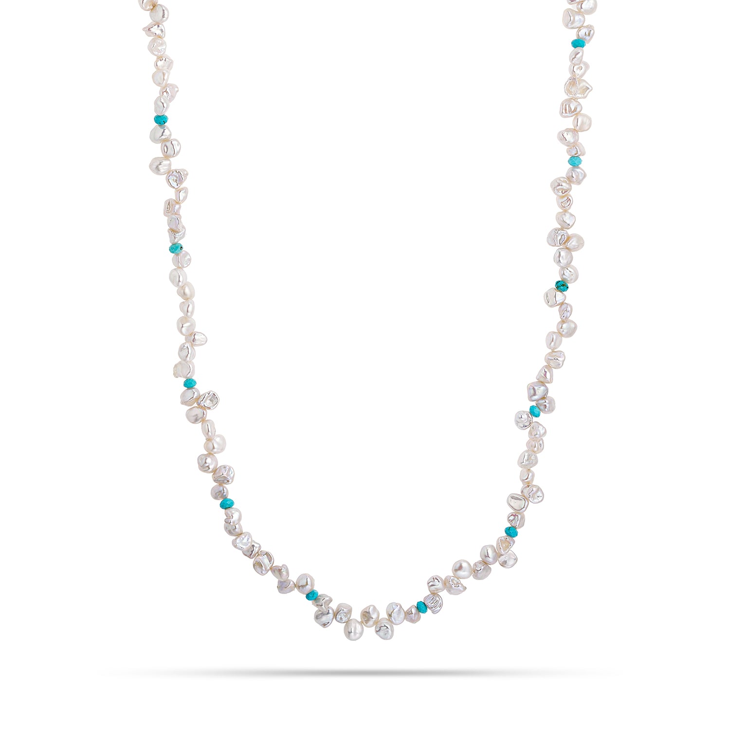 Κολιέ Pearls από χρυσό 14K με freshwater pearls και τιρκουάζ