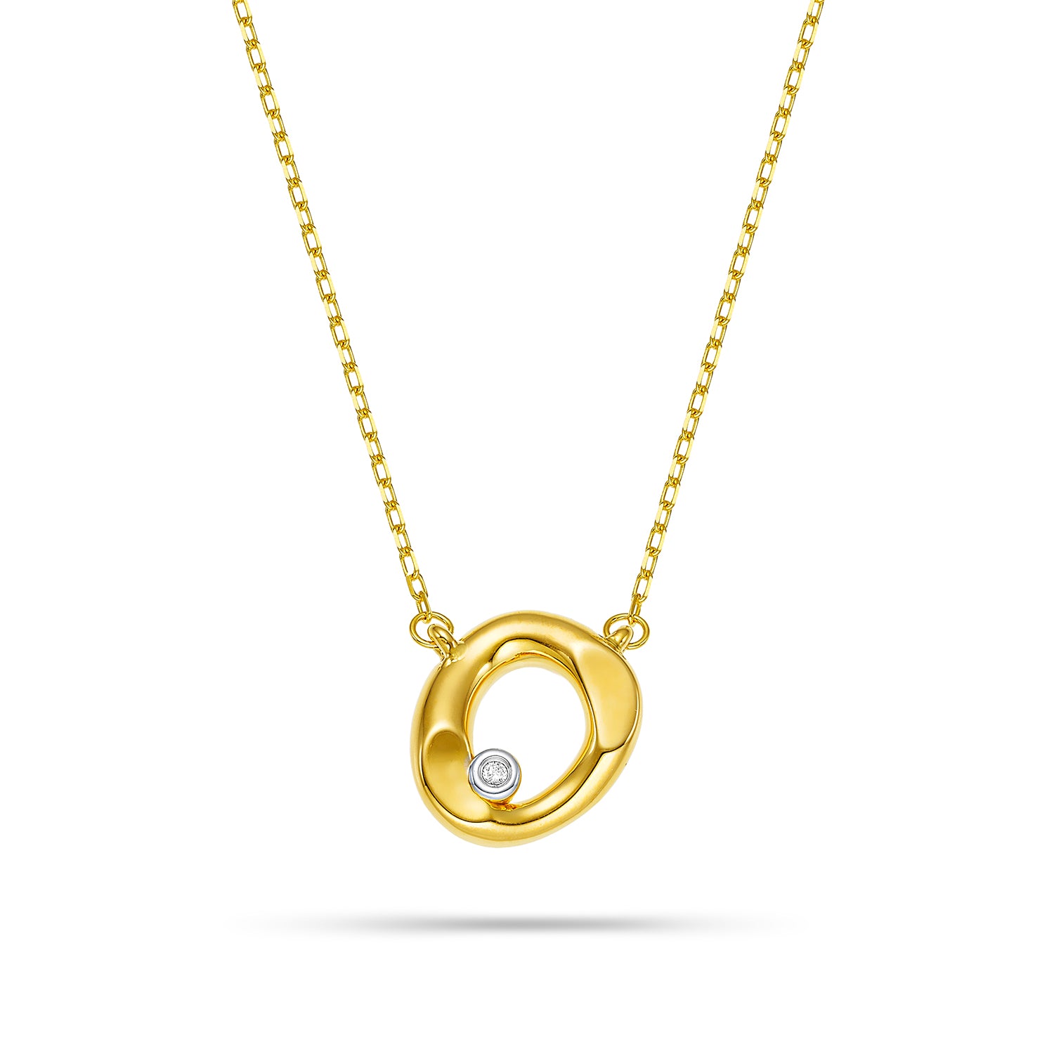 Κολιέ Fancy Diamonds από χρυσό 14K με διαμάντι μπριγιάν