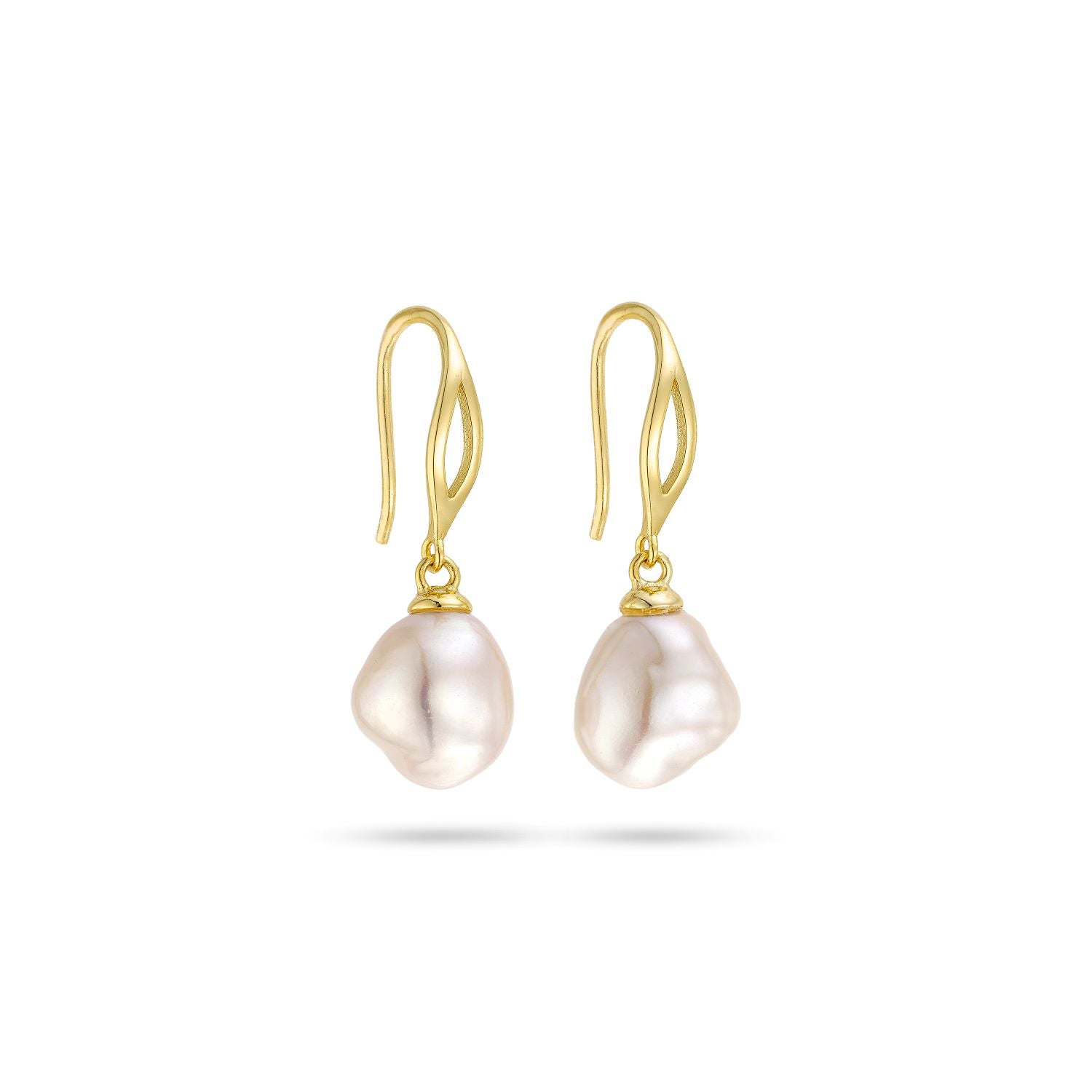 Σκουλαρίκια Pearls από επιχρυσωμένο ασήμι 925° με freshwater pearls