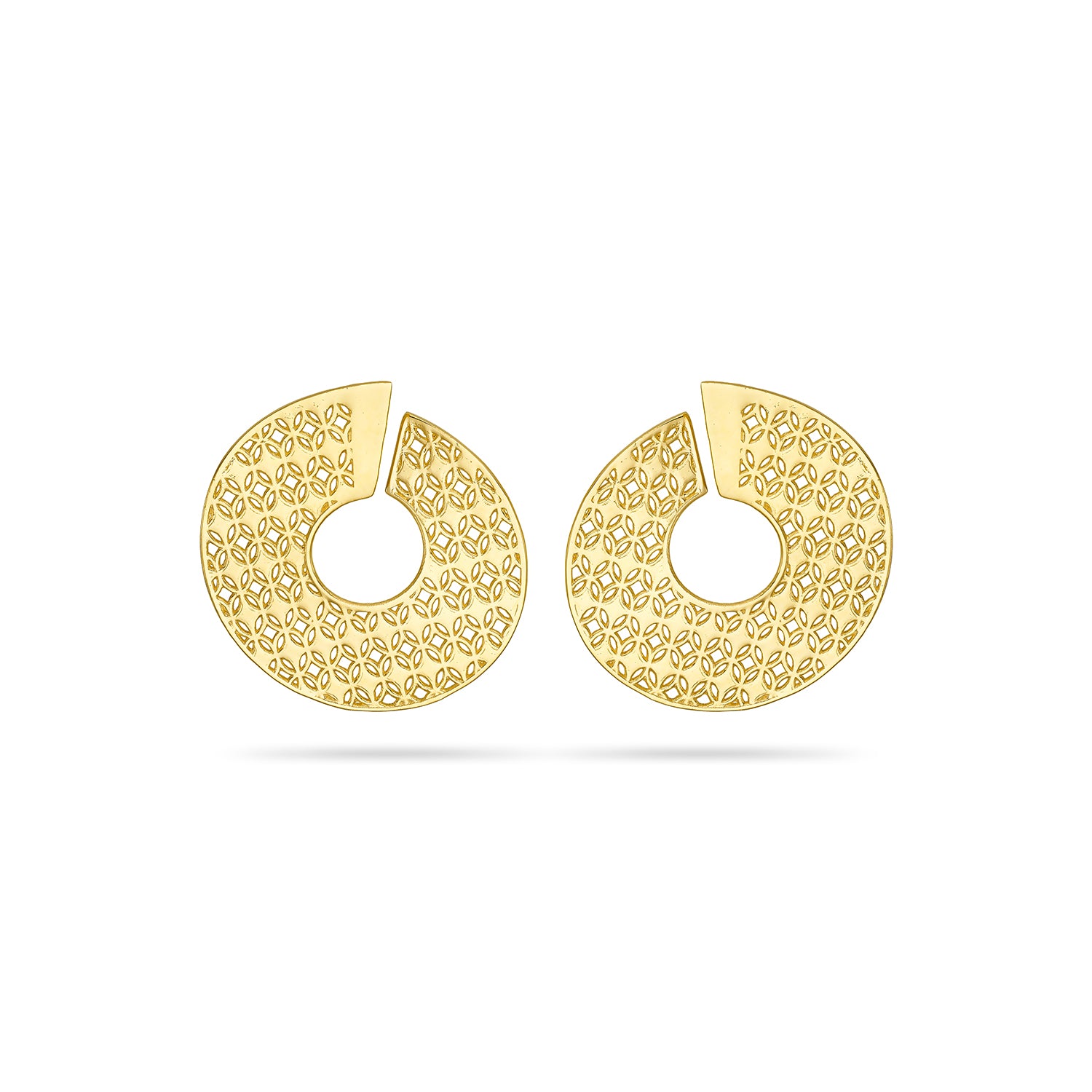 Σκουλαρίκια Artisanal από επιχρυσωμένο ασήμι 925°