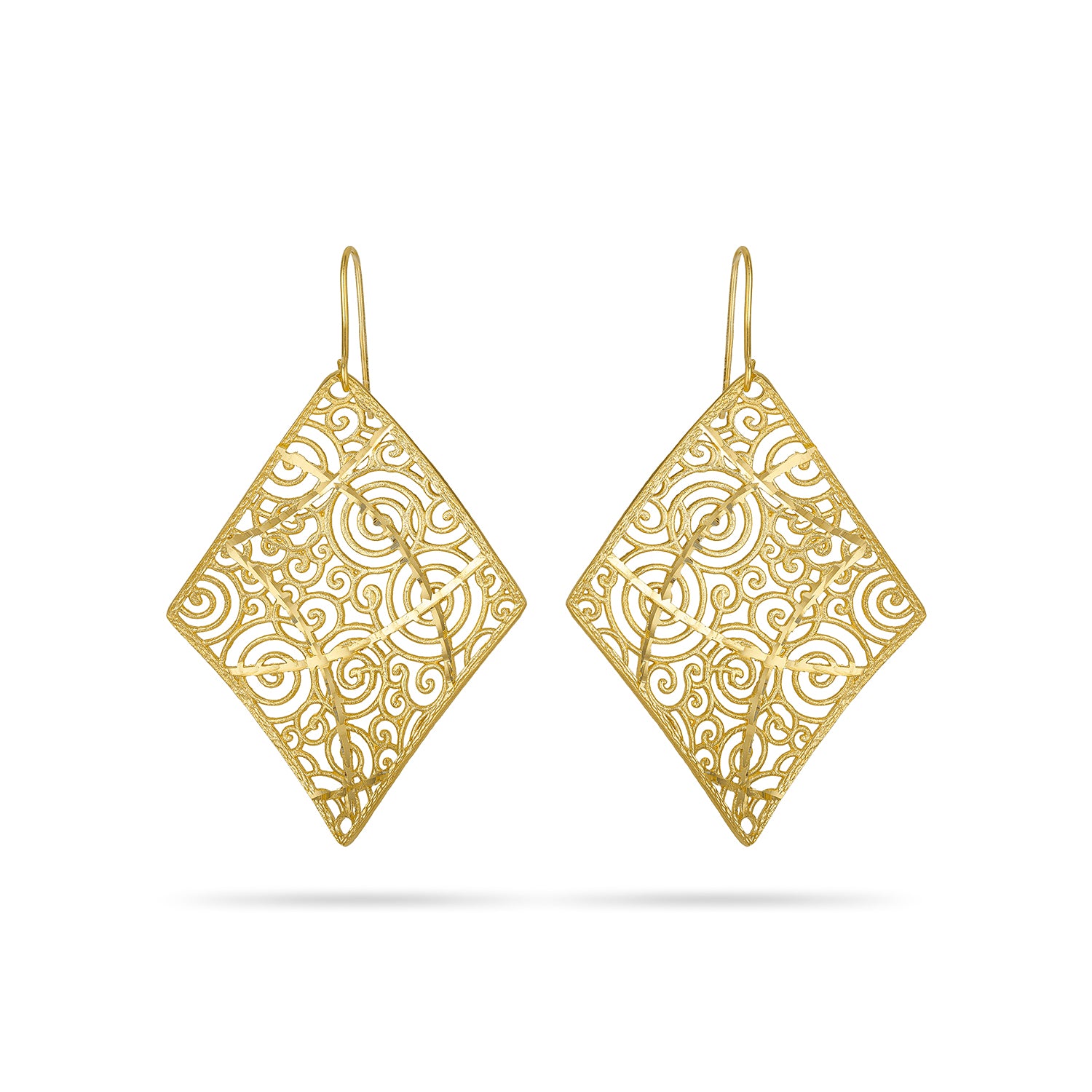 Σκουλαρίκια Artisanal από επιχρυσωμένο ασήμι 925°