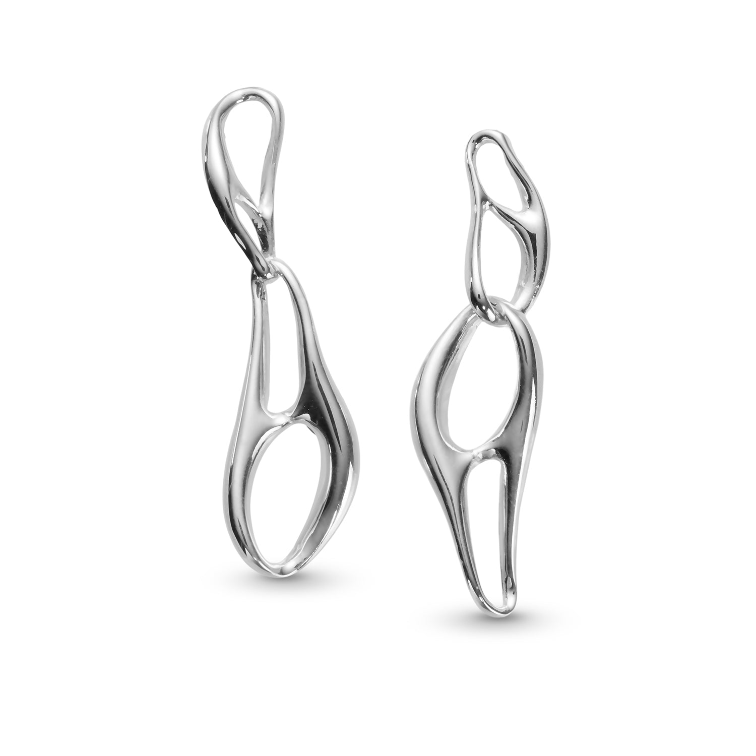 Σκουλαρίκια Reflections από επιροδιωμένο ασήμι 925°