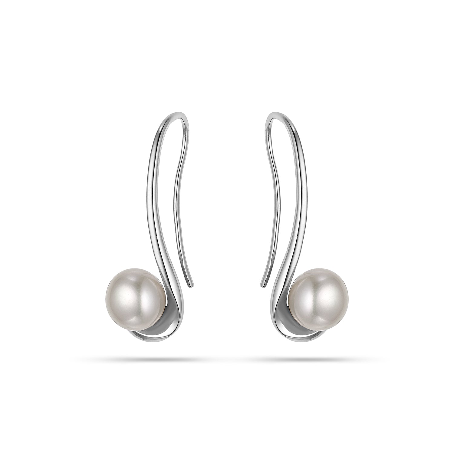 Σκουλαρίκια Pearls από επιροδιωμένο ασήμι 925° με freshwater pearls