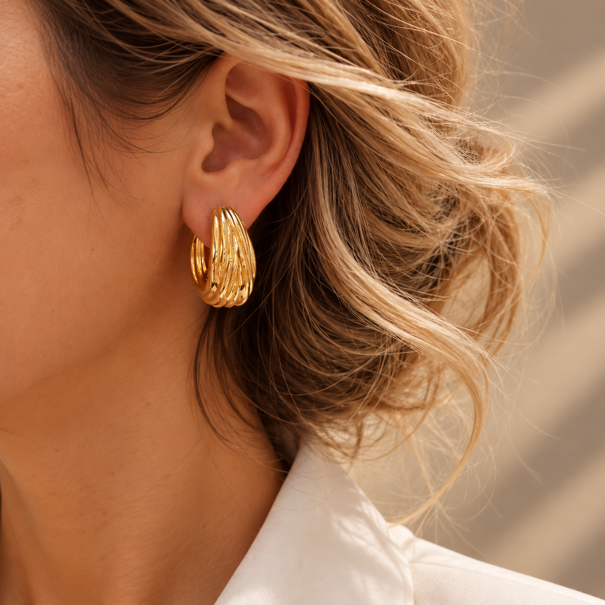 Σκουλαρίκια κρίκοι Aurum από χρυσό 18K