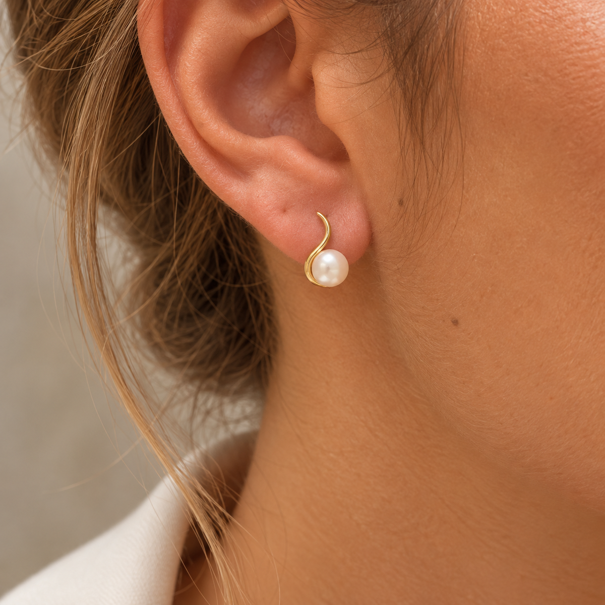 Σκουλαρίκια Pearls από χρυσό 18K με freshwater pearls