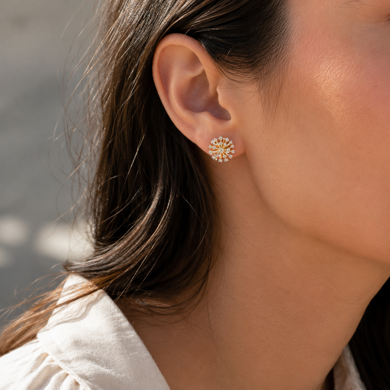 Σκουλαρίκια Fancy Diamonds από χρυσό 14K με διαμάντια μπριγιάν