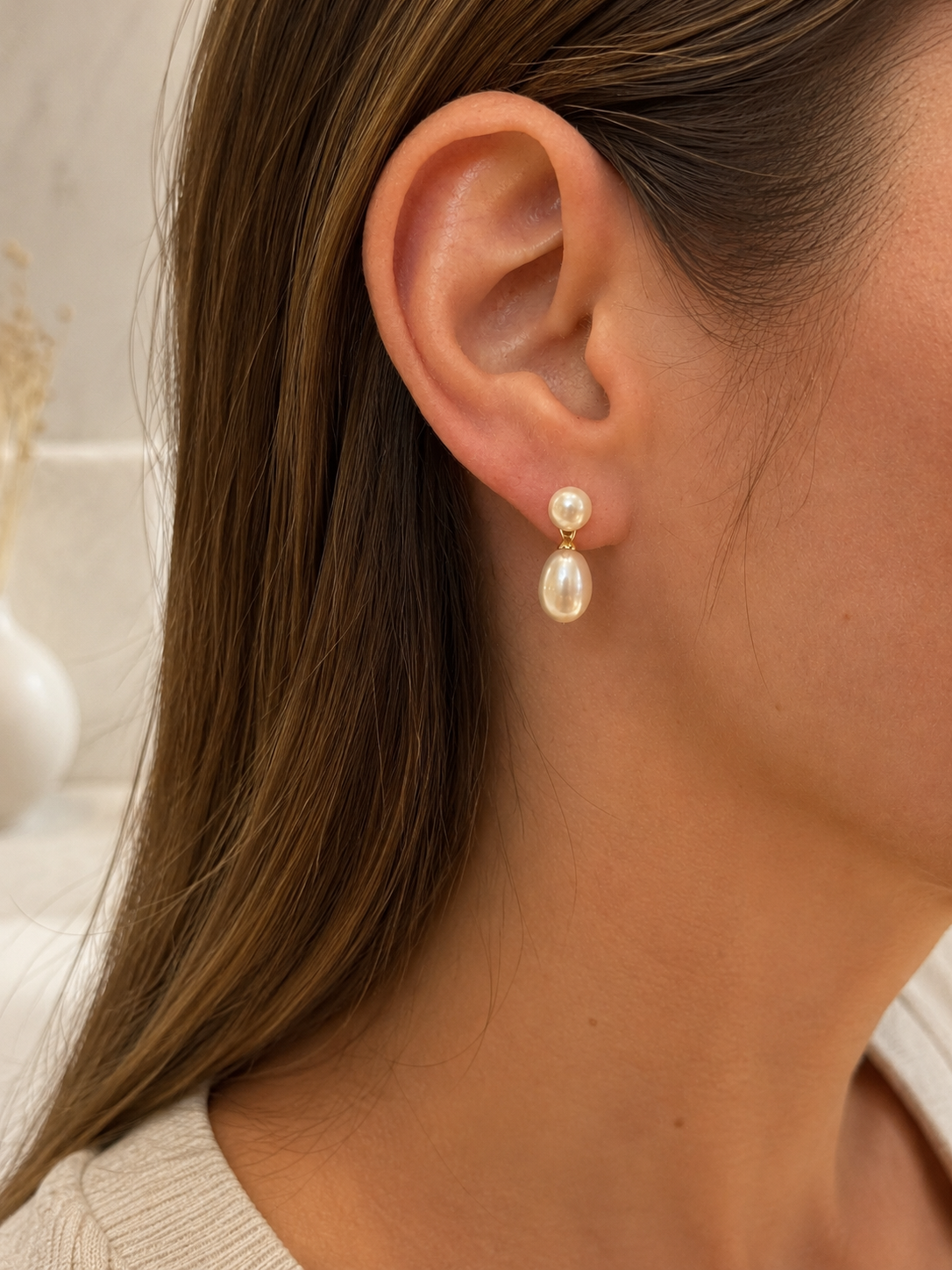Σκουλαρίκια Pearls από χρυσό 14K με freshwater pearls