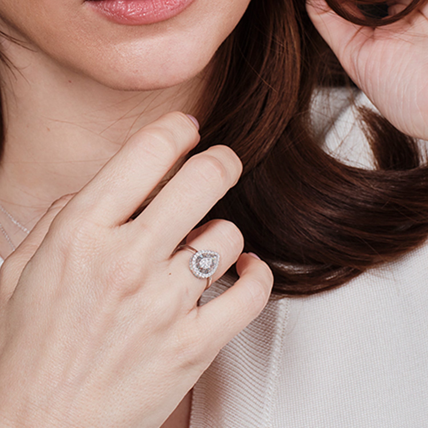 Δαχτυλίδι Diamonds από λευκό χρυσό 18K με διαμάντια μπριγιάν